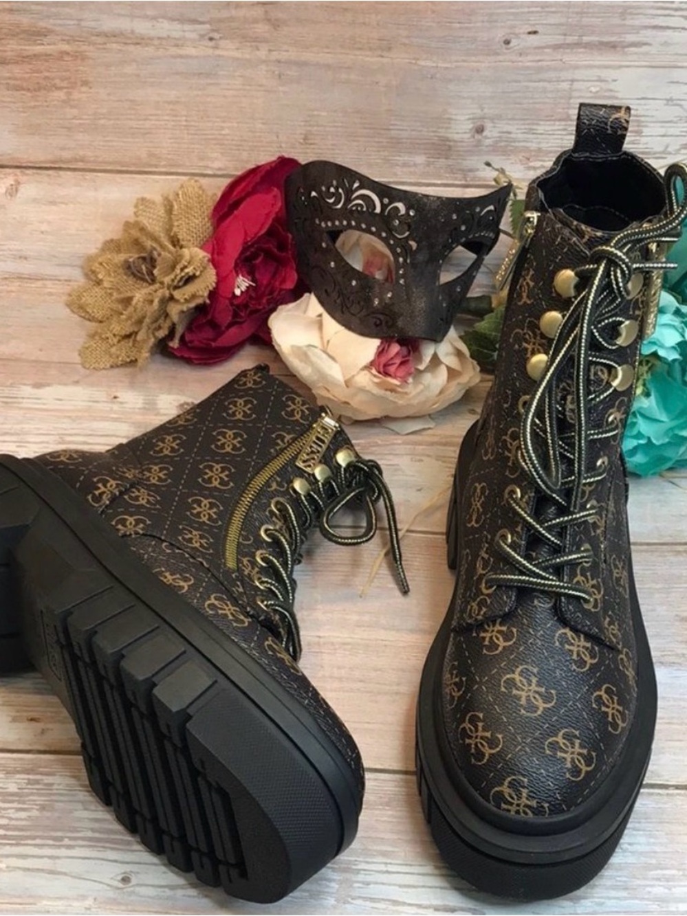 Guess Black and Tan Ankle Boots - Picture 15 of 15